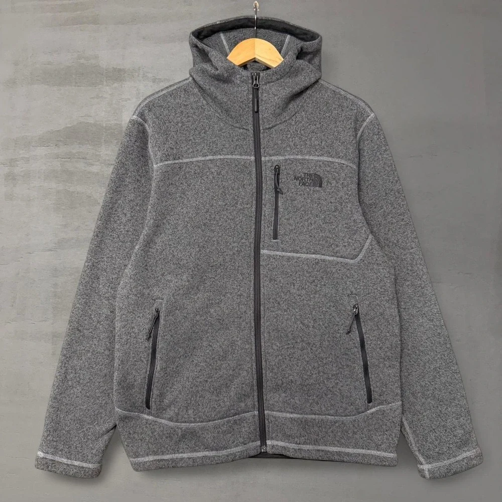 The‎ North Face Gordon Lyons Full Zip Hoodie Grey Heather Fleece Jacket Large